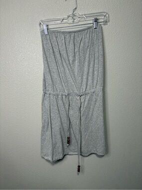Vintage 2007 Old Navy Strapless Mini Dress Gray Drawstring Waist Small